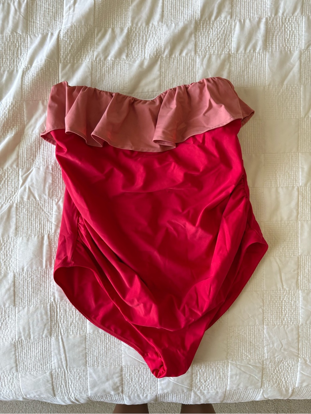 Hatch Bright Red and Pink Maternity Swim One-Piece - Picture 5 of 7